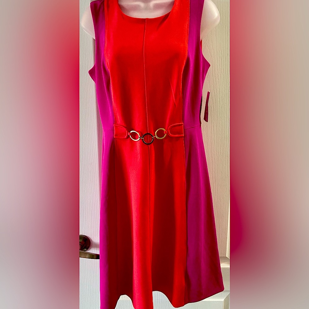 En Focus Skater Dress Pink Orange size 6